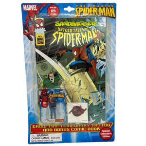 Marvel Untold Tales of SPIDER-MAN Comic Grow Toy Temporary Tattoo Collector's Ed